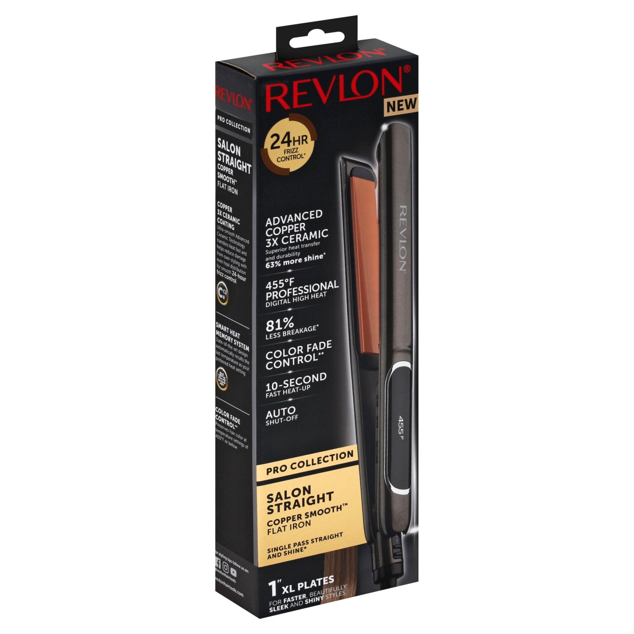 Revlon Salon Straight Copper 1 Inch Flat Iron Shop Curling & flat irons at HEB