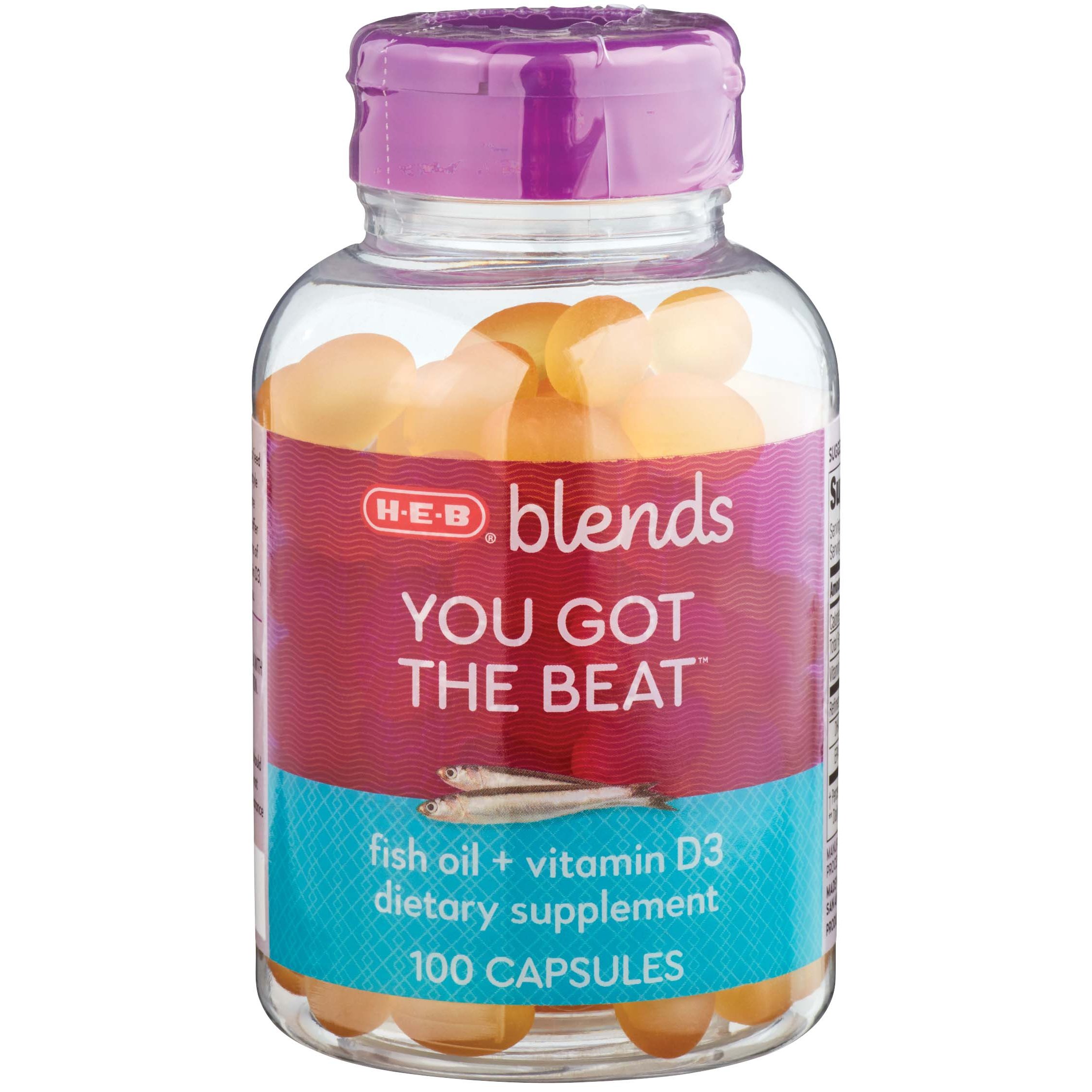 HEB Blends You Got The Beat Fish Oil + Vitamin D3 Capsules Shop