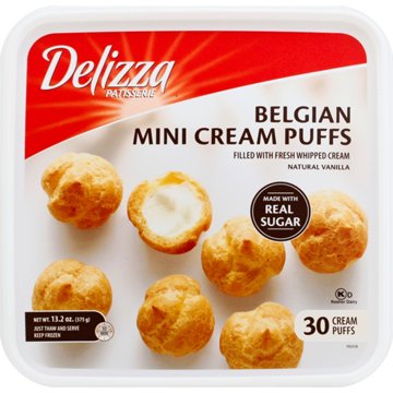 Delizza Belgian Mini Cream Puffs, 30 ct