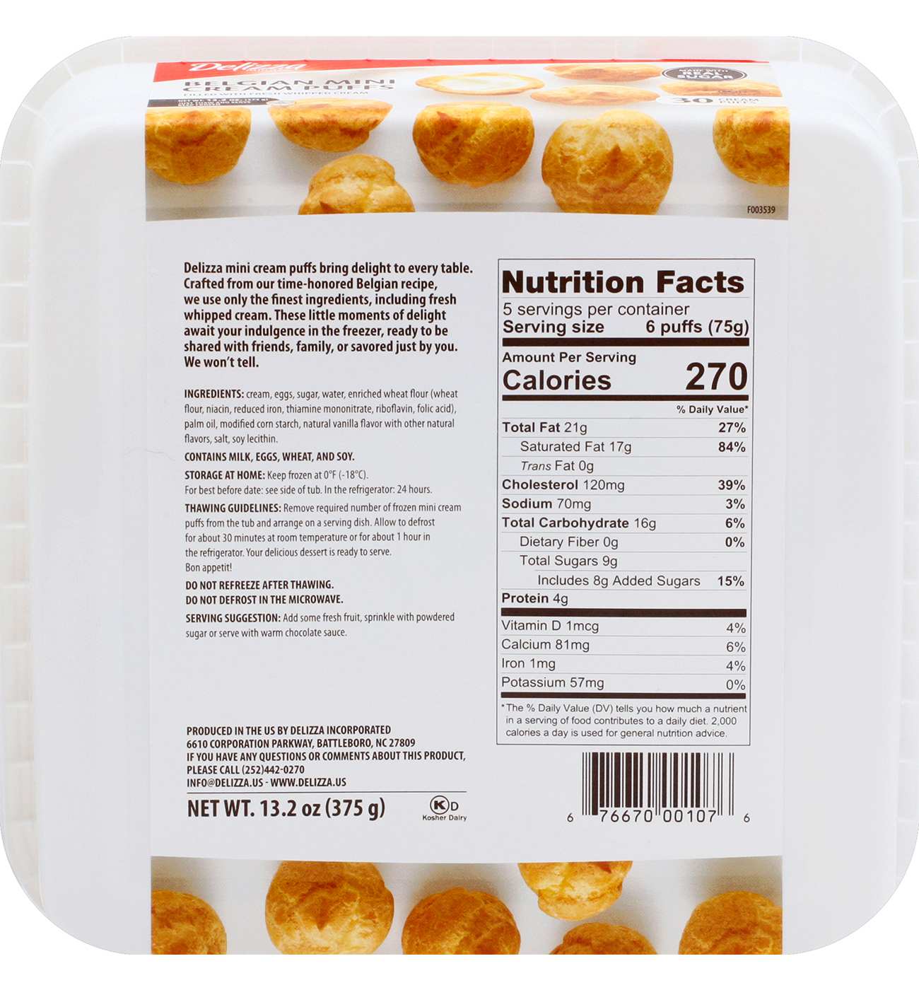 Delizza Belgian Mini Cream Puffs; image 2 of 3