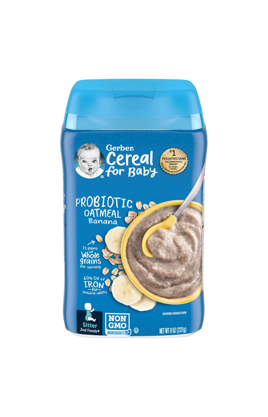 Gerber Cereal for Baby Probiotic Oatmeal - Banana; image 1 of 8