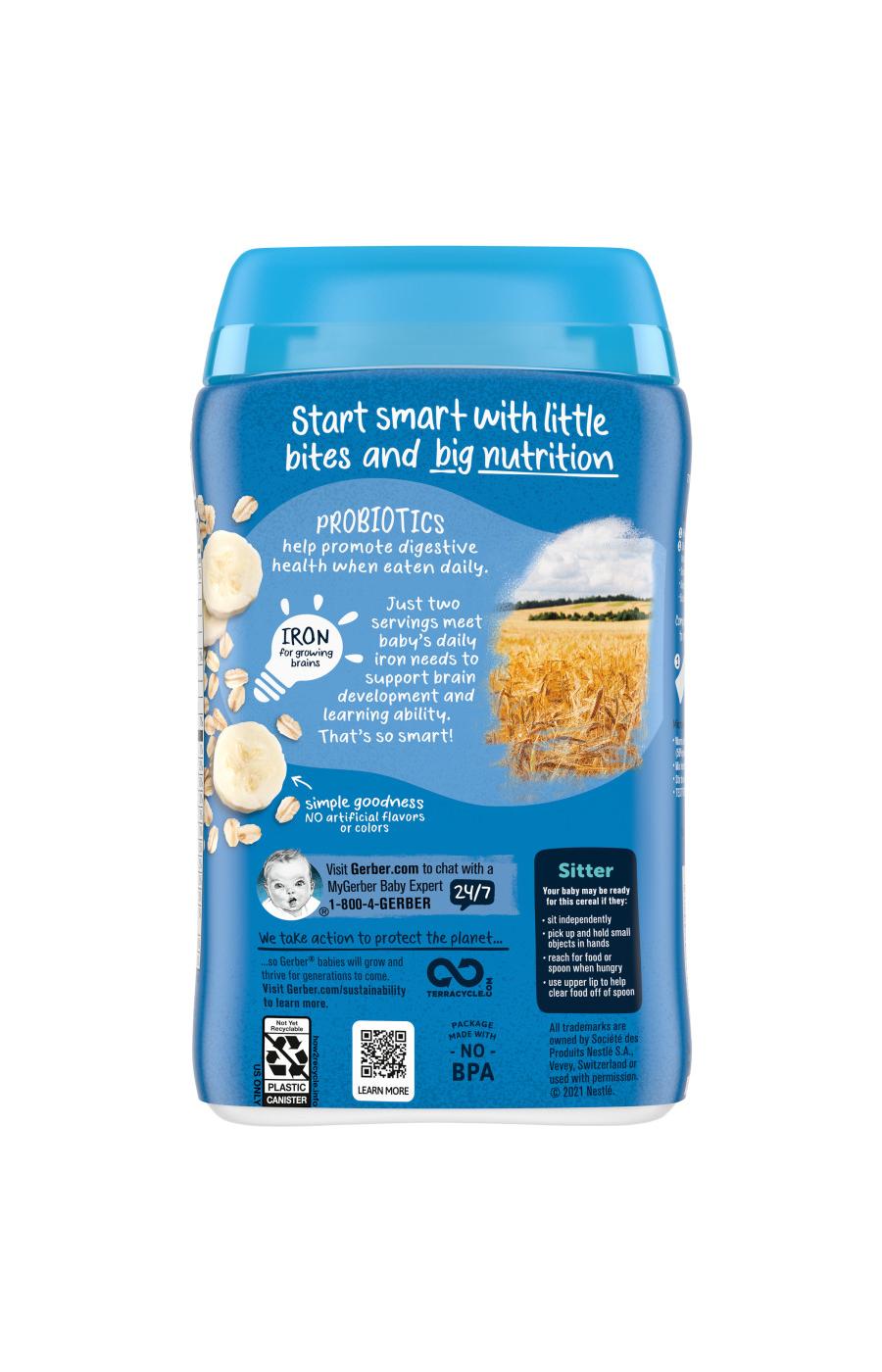 Gerber Cereal for Baby Probiotic Oatmeal - Banana; image 2 of 8
