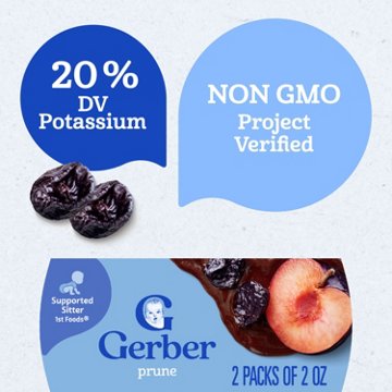 Gerber Stage 1 Baby Food - Prune, 2 oz Tubs