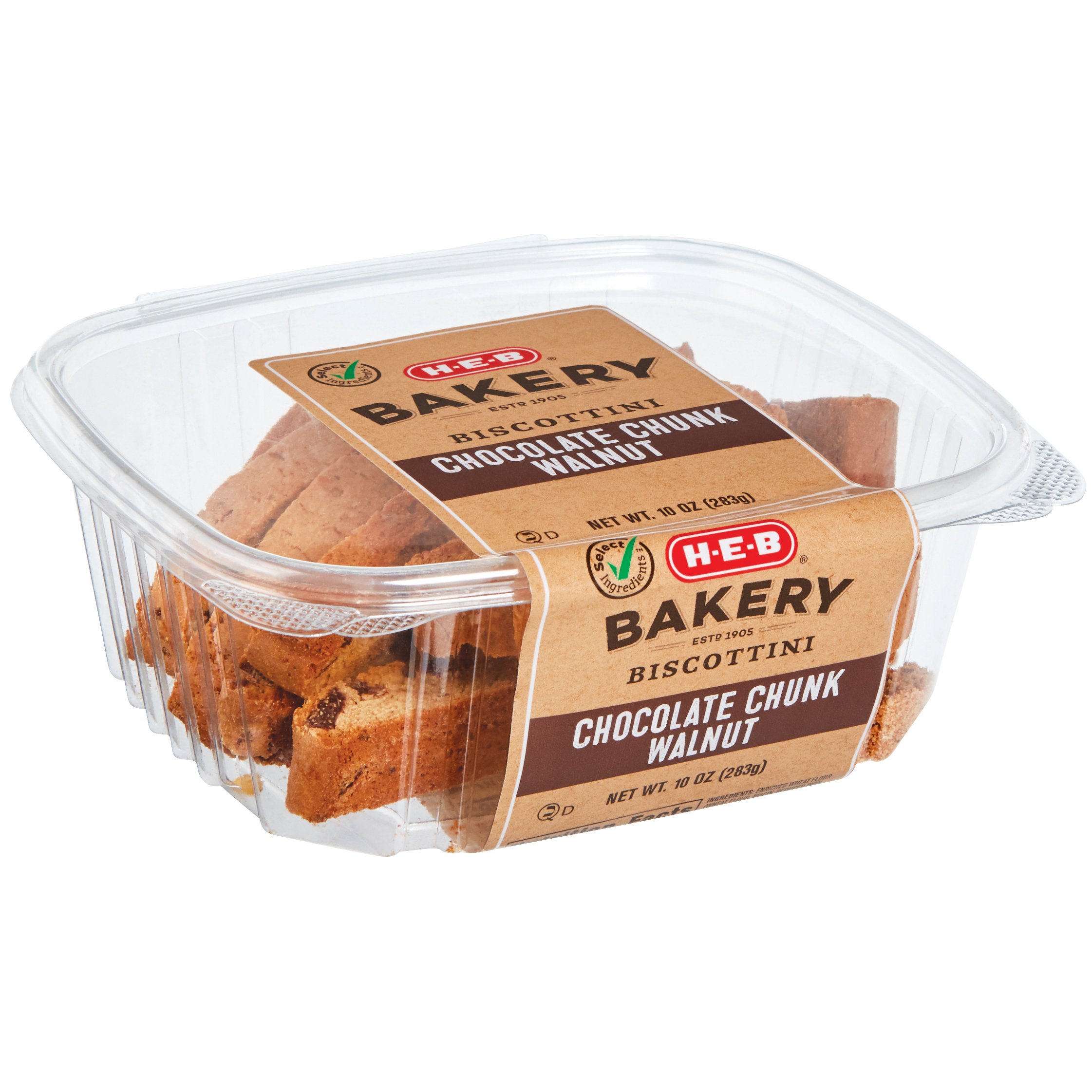 HEB Chocolate Chunk Walnut Biscottini Shop Cookies at HEB