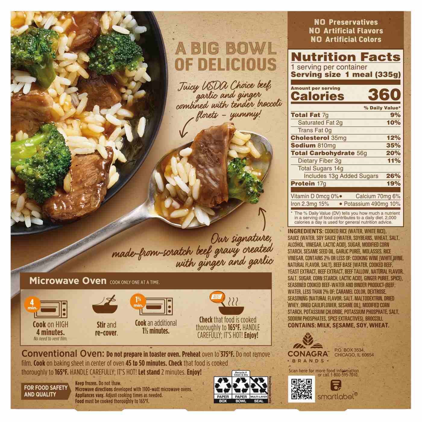 Marie Callender's Beef & Broccoli Bowl Frozen Meal; image 2 of 4