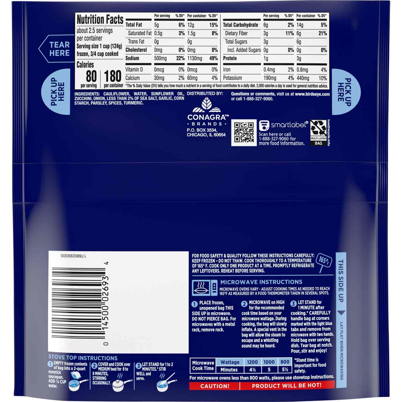 Birds Eye Frozen Steamfresh Riced Cauliflower - Savory Herb; image 4 of 6