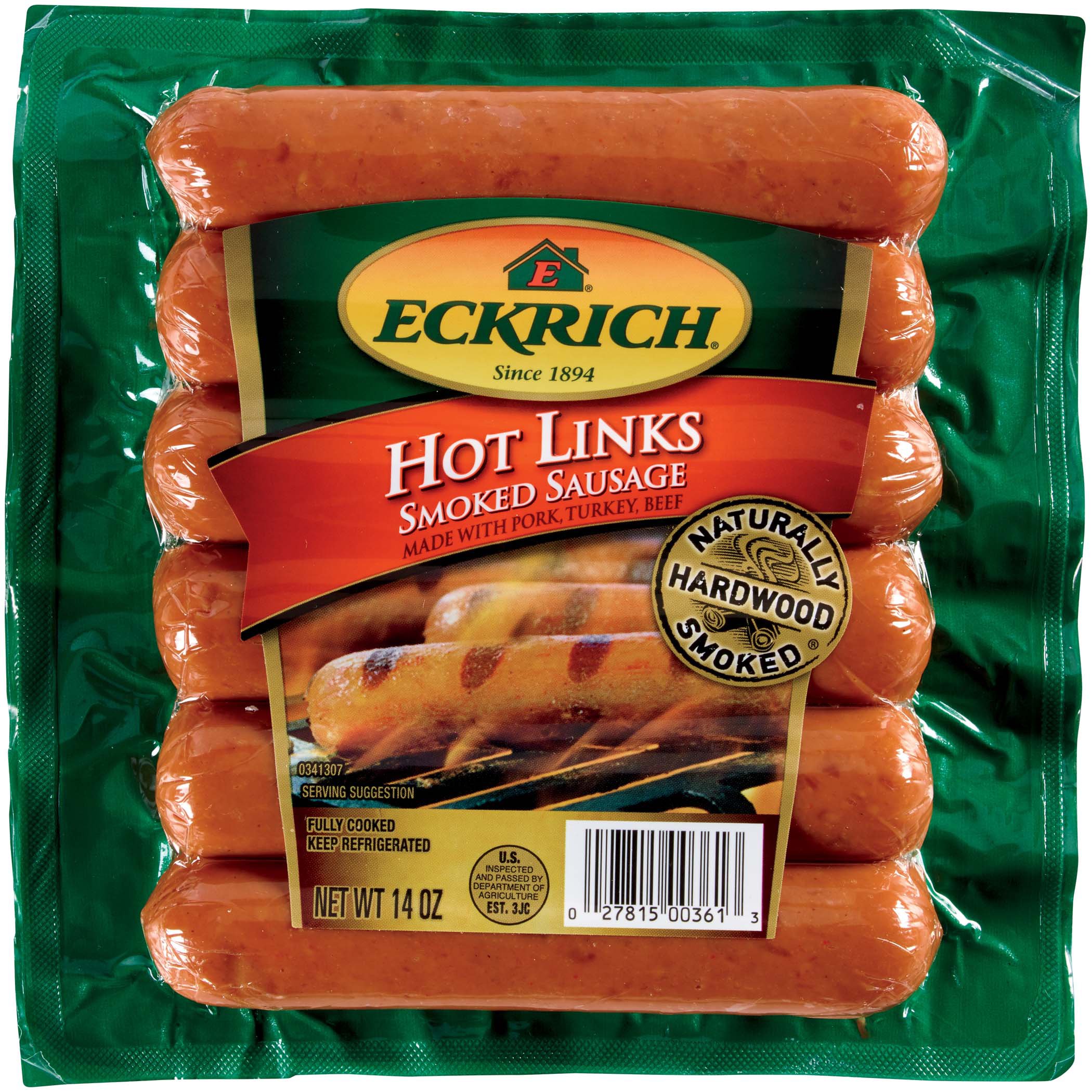 Eckrich Hot Links Smoked Sausage Shop Sausage at HEB