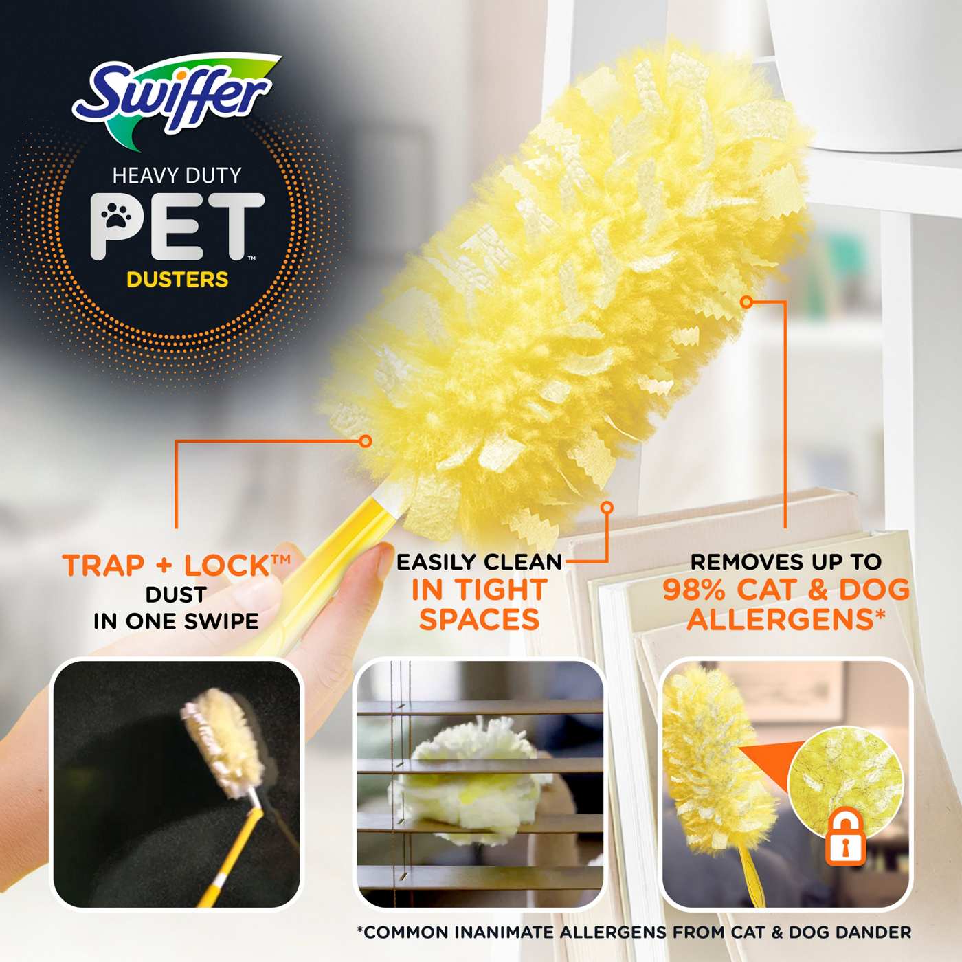 Swiffer Duster 360 Degree Dusters Pet Heavy Duty Refills with Febreze Odor Defense; image 2 of 9