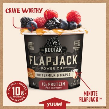 Kodiak 10g Protein Flapjack Power Cup - Buttermilk & Maple, 2.15 oz