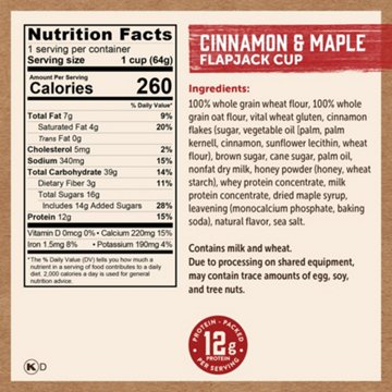 Kodiak 12g Protein Flapjack Power Cup - Cinnamon & Maple, 2.25 oz