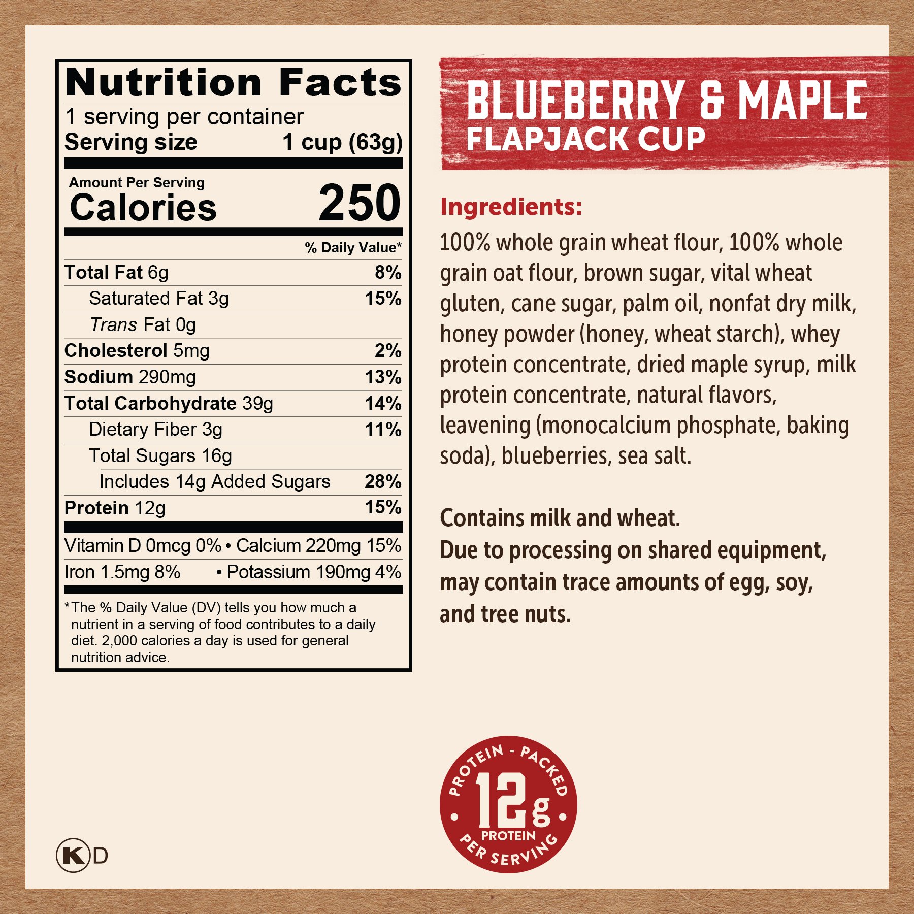 Kodiak 12g Protein Flapjack Power Cup - Blueberry & Maple - Shop