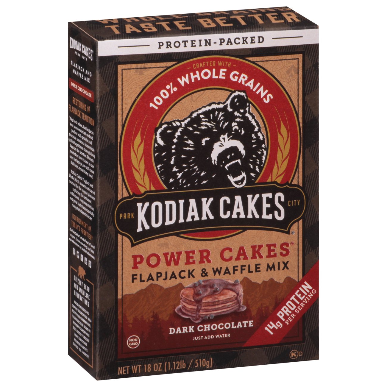 Kodiak Cakes Power Cakes Flapjack & Waffle Mix - Dark Chocolate - Shop  Pancake Mixes at H-E-B