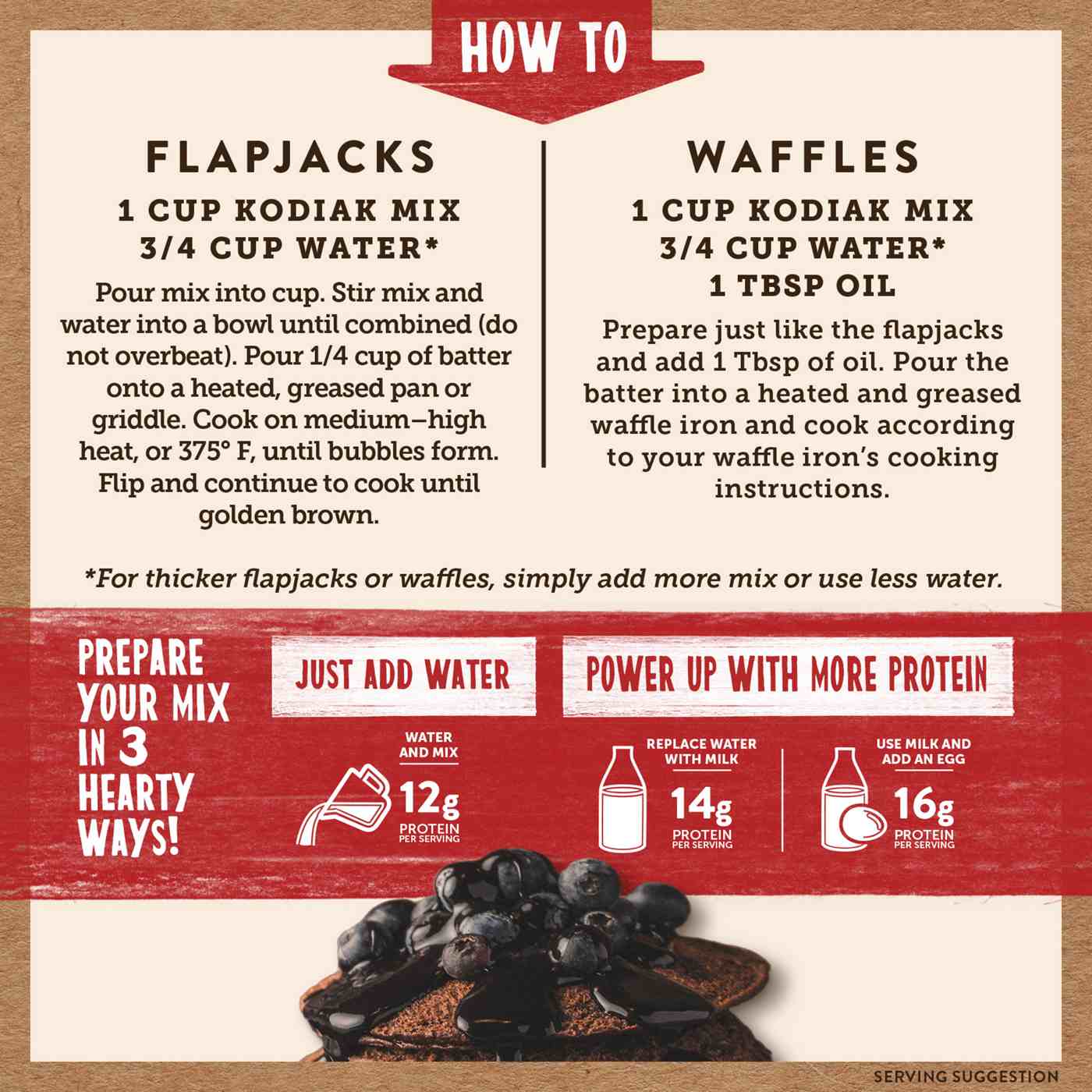 Kodiak 12g Protein Power Cakes Flapjack & Waffle Mix - Dark Chocolate; image 3 of 4