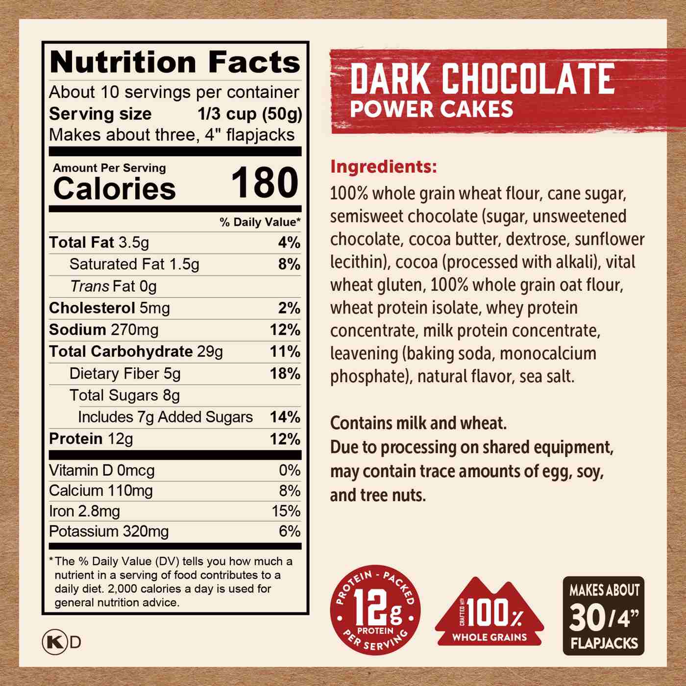Kodiak 12g Protein Power Cakes Flapjack & Waffle Mix - Dark Chocolate; image 4 of 4