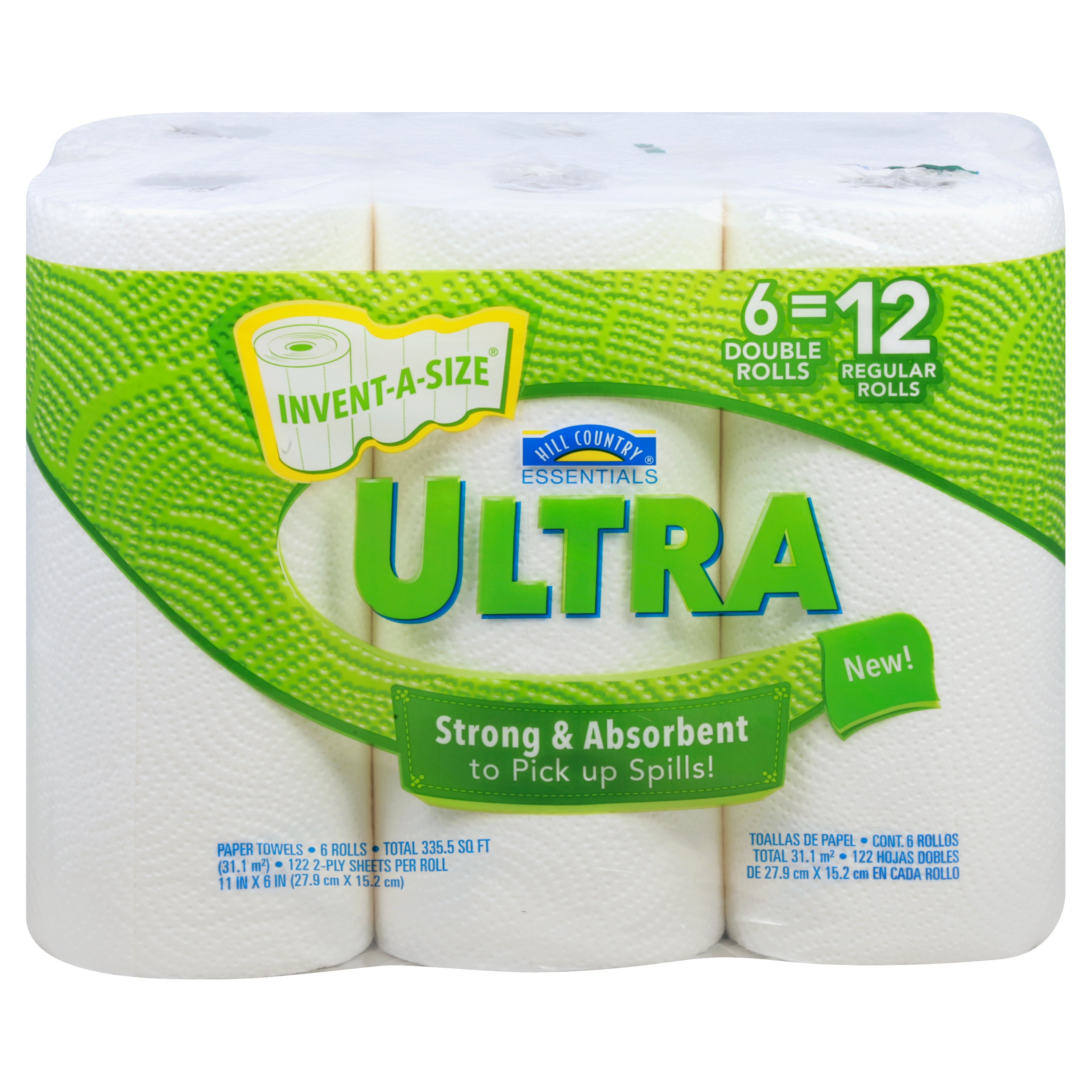 Hill Country Essentials Ultra Invent-a-Size Double Roll Paper