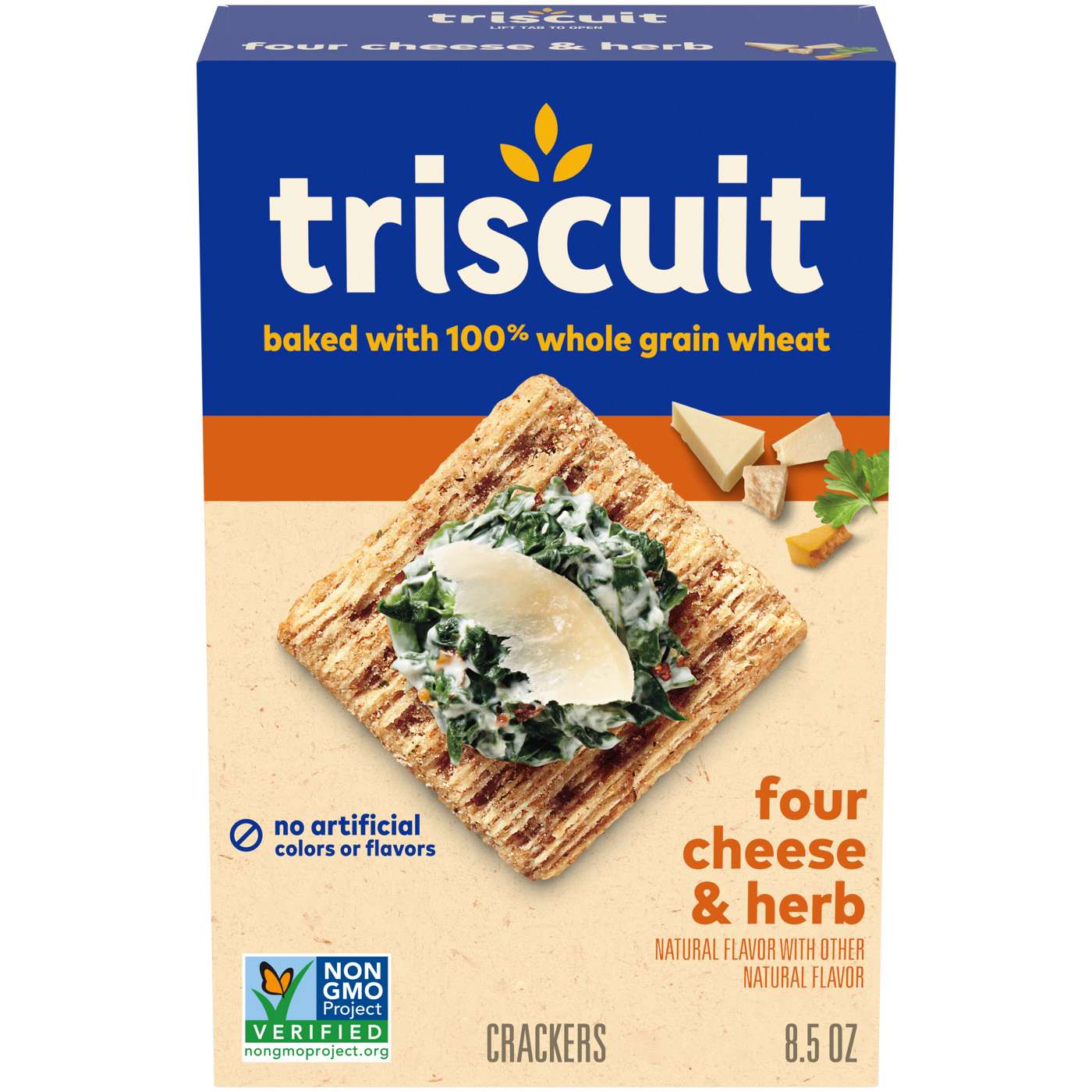 Triscuit Four Cheese and Herb Whole Grain Wheat Crackers; image 1 of 9