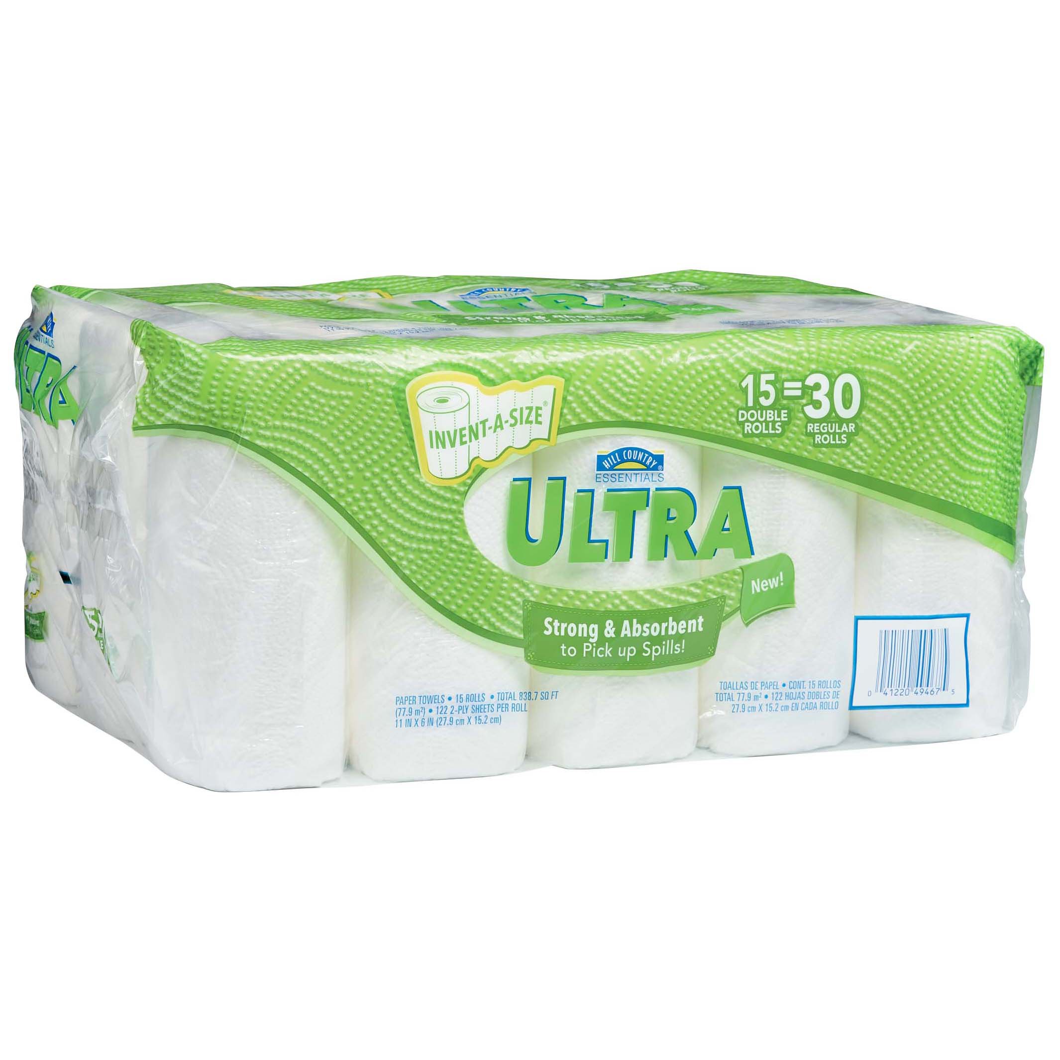 Hill Country Essentials Ultra InventASize Paper Towels Shop Paper towels at HEB