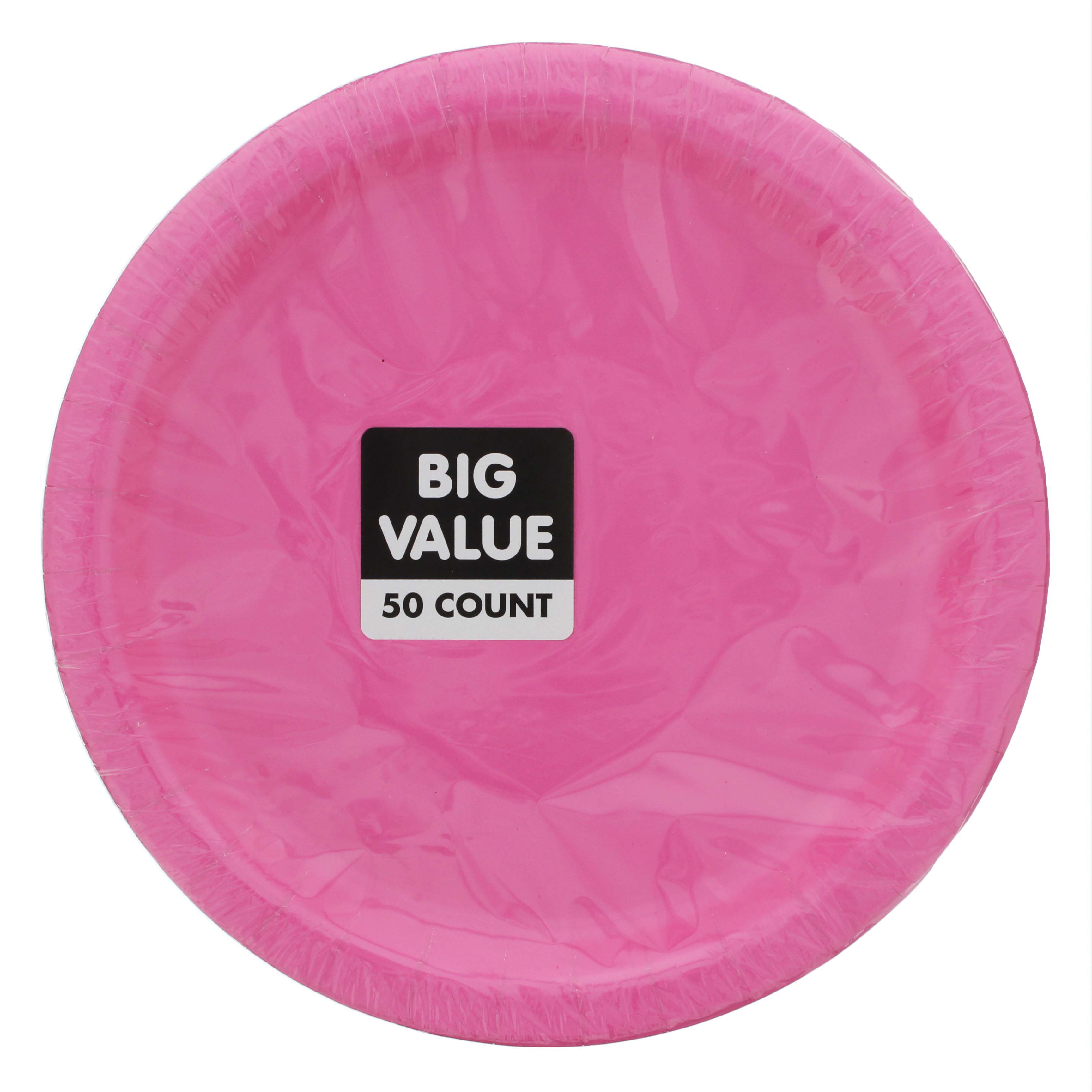 Unique Hot Pink Plate Value Pack, 9 inch Shop Disposable Kitchenware