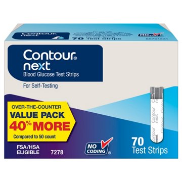 Contour Next Blood Glucose Test Strips, 70 ct