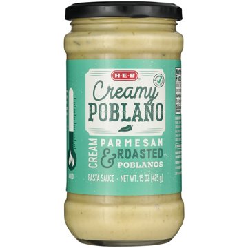 H-E-B Creamy Poblano Pasta Sauce, 15 oz