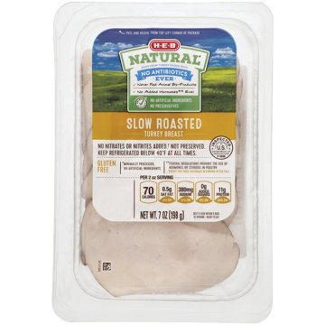 H-E-B Natural Slow Roasted Turkey Breast Lunch Meat