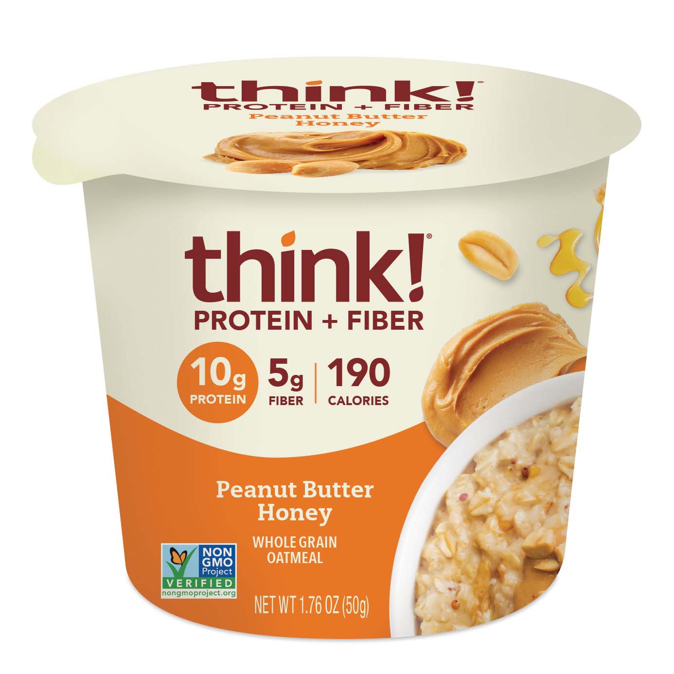 think! Protein & Fiber Honey Peanut Butter Oatmeal Bowl Shop Oatmeal