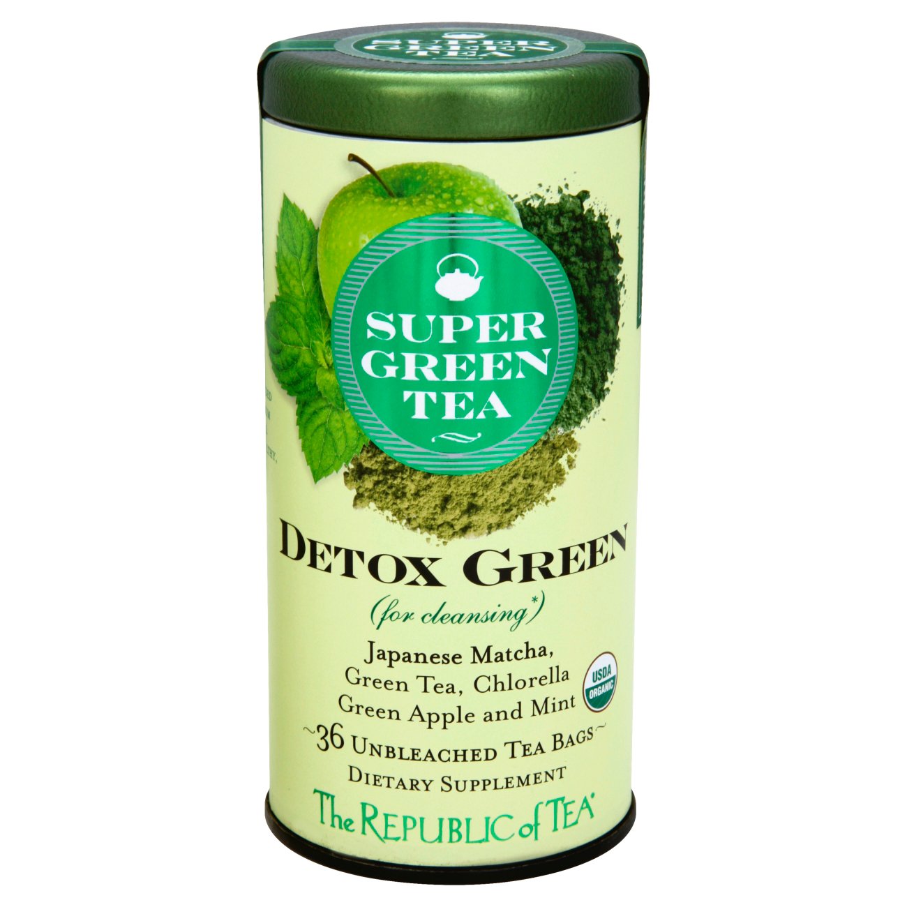 The Republic of Tea Organic Detox Green Supergreen Teabags - Shop Tea ...