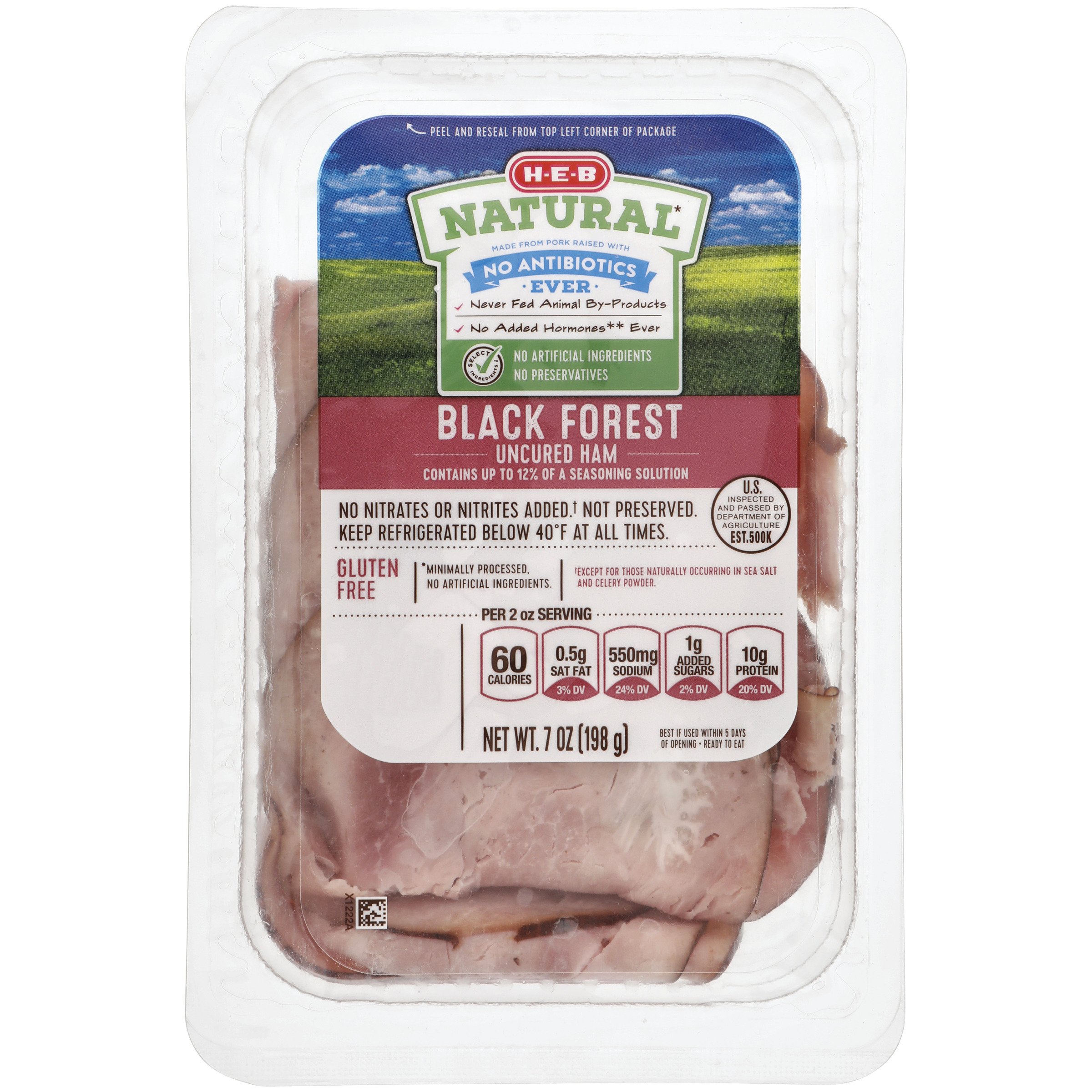 H-E-B Natural Black Forest Uncured Ham Lunch Meat, 7 oz