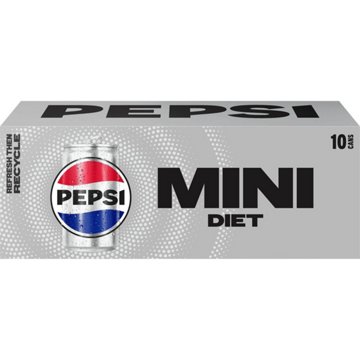 Pepsi Diet Cola Soda Soft Drink 10 pk Mini Cans