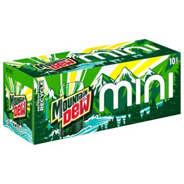 Mountain Dew Citrus Soda Soft Drink 10 pk Mini Cans