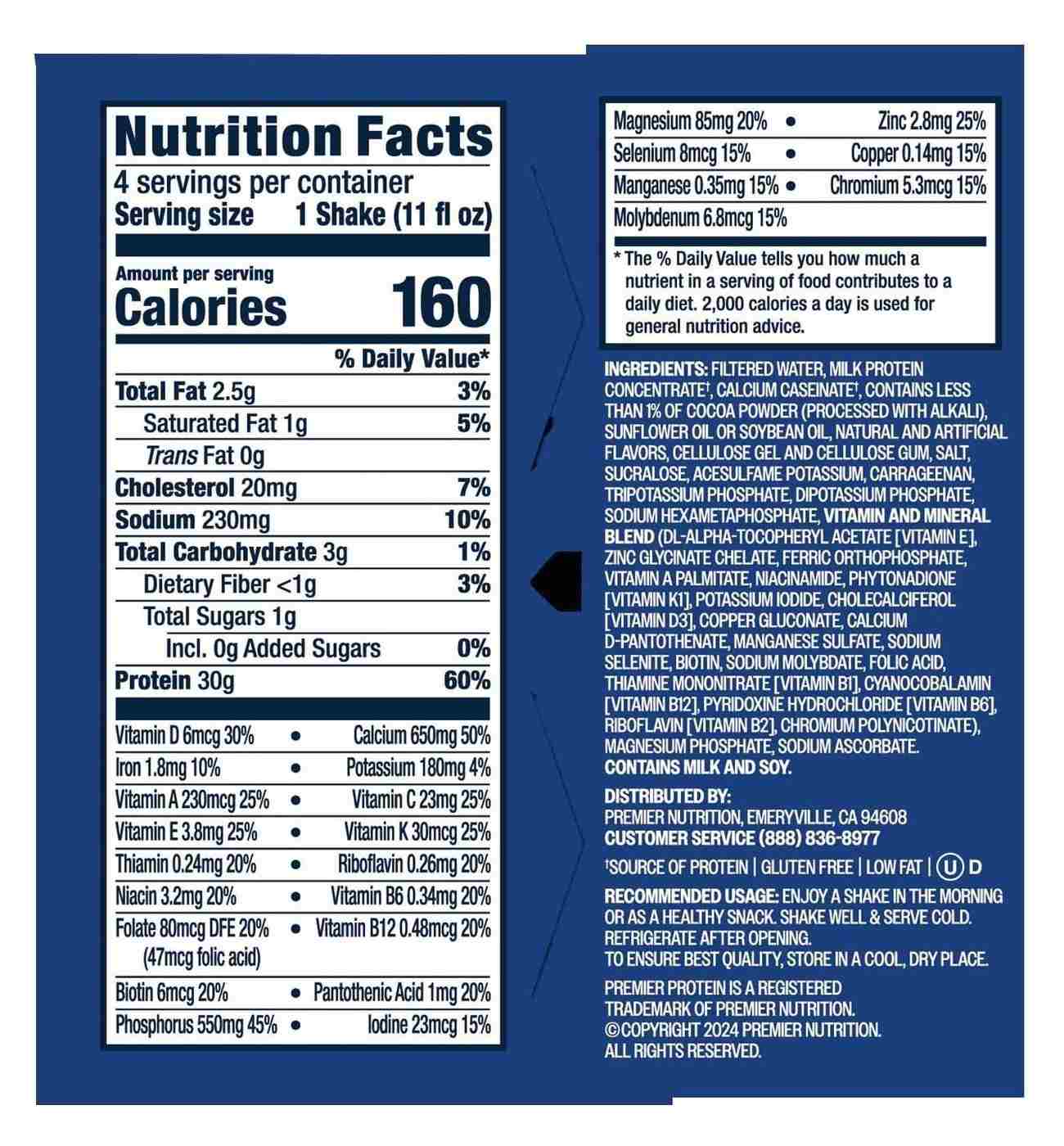 Premier Protein 30g Protein Shakes 4 pk Bottles - Cookies & Cream; image 4 of 5