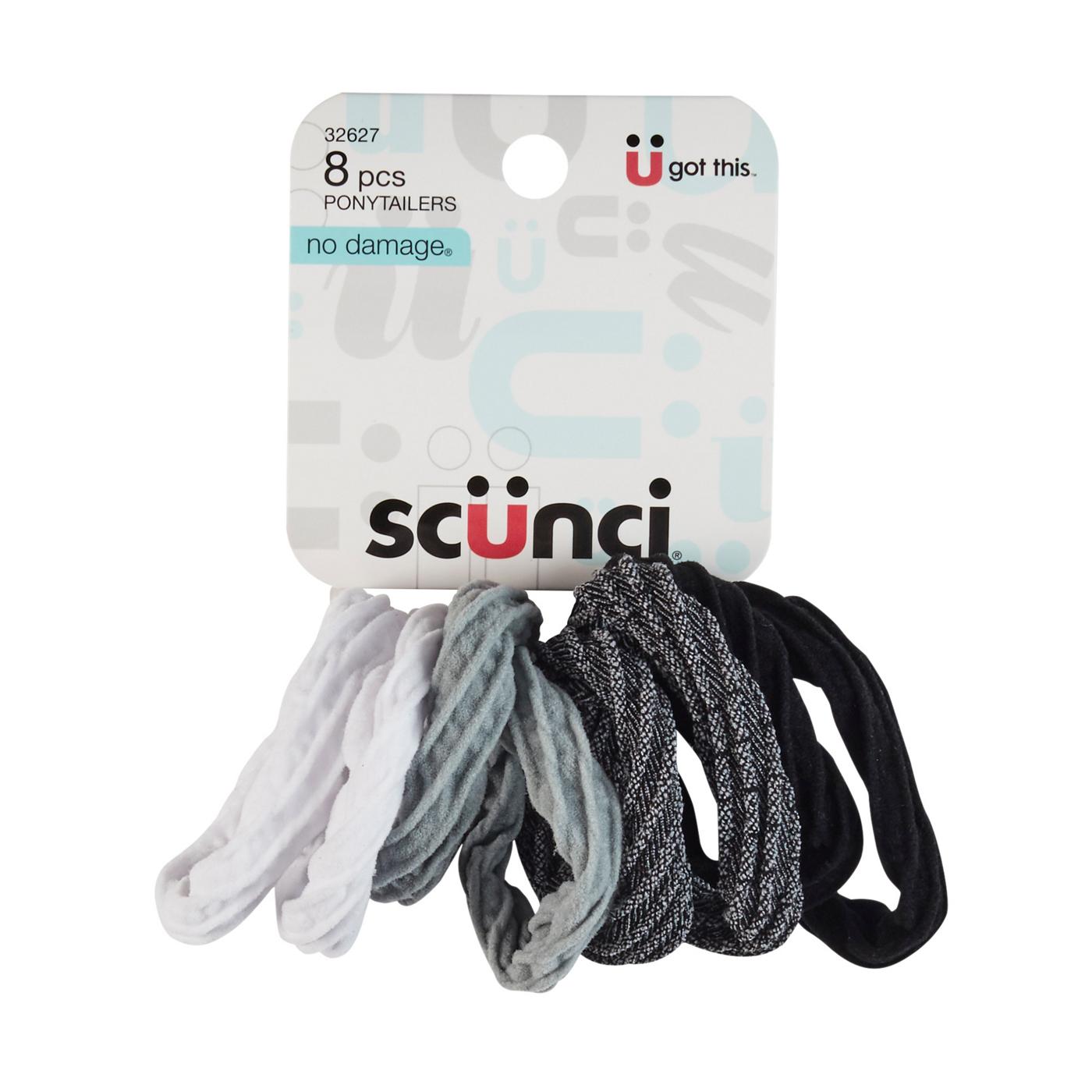 Scunci Comfy No Damage Hair Ponytailers - Black, Gray, White; image 1 of 2