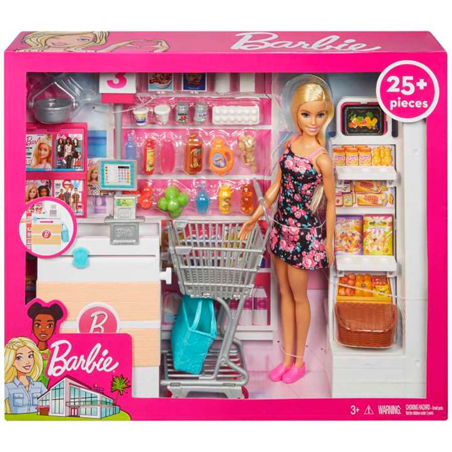 Barbie Supermarket Playset with Doll - Shop Action & Dolls at H-E-B
