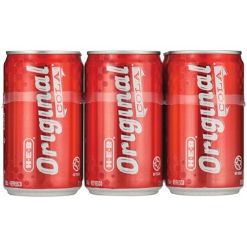 H-E-B Original Cola 6 pk Mini Cans, 7.5 oz