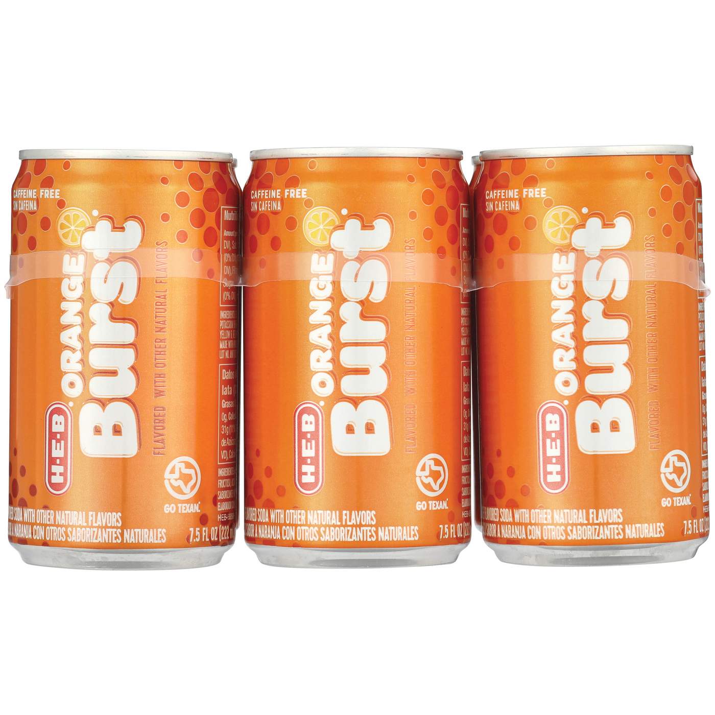 H-E-B Orange Burst Soda 6 pk Mini Cans; image 1 of 2