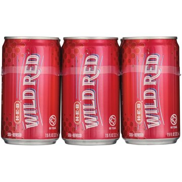 H-E-B Wild Red Soda 6 pk Mini Cans, 7.5 oz