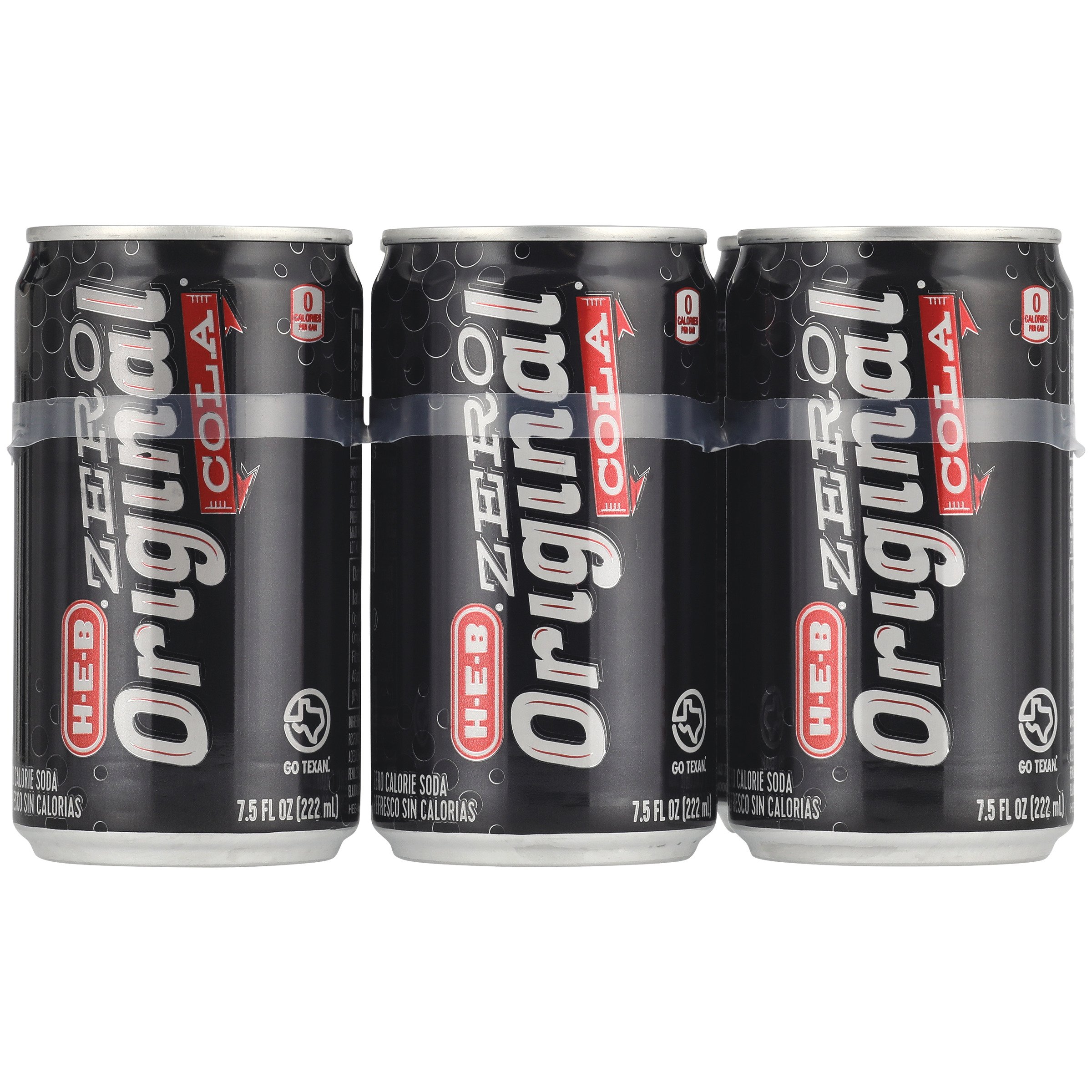 H-E-B Zero Sugar Original Cola 6 pk Mini Cans, 7.5 oz