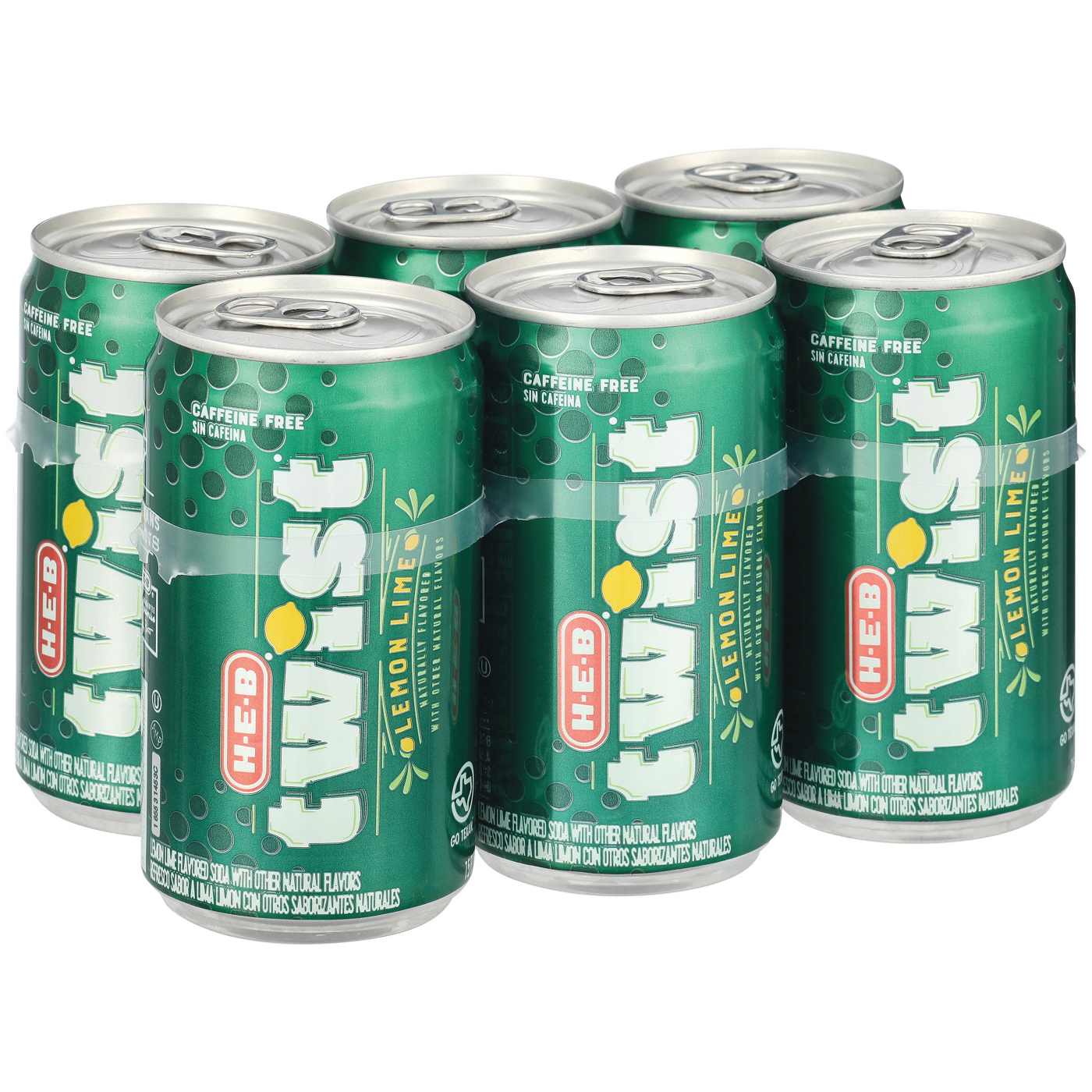 H-E-B Twist Lemon Lime Soda 6 pk Mini Cans; image 2 of 2