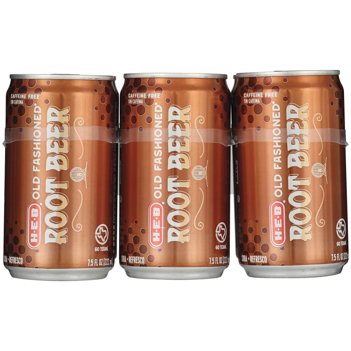 H-E-B Old Fashioned Root Beer Soda 6 pk Mini Cans; image 1 of 2