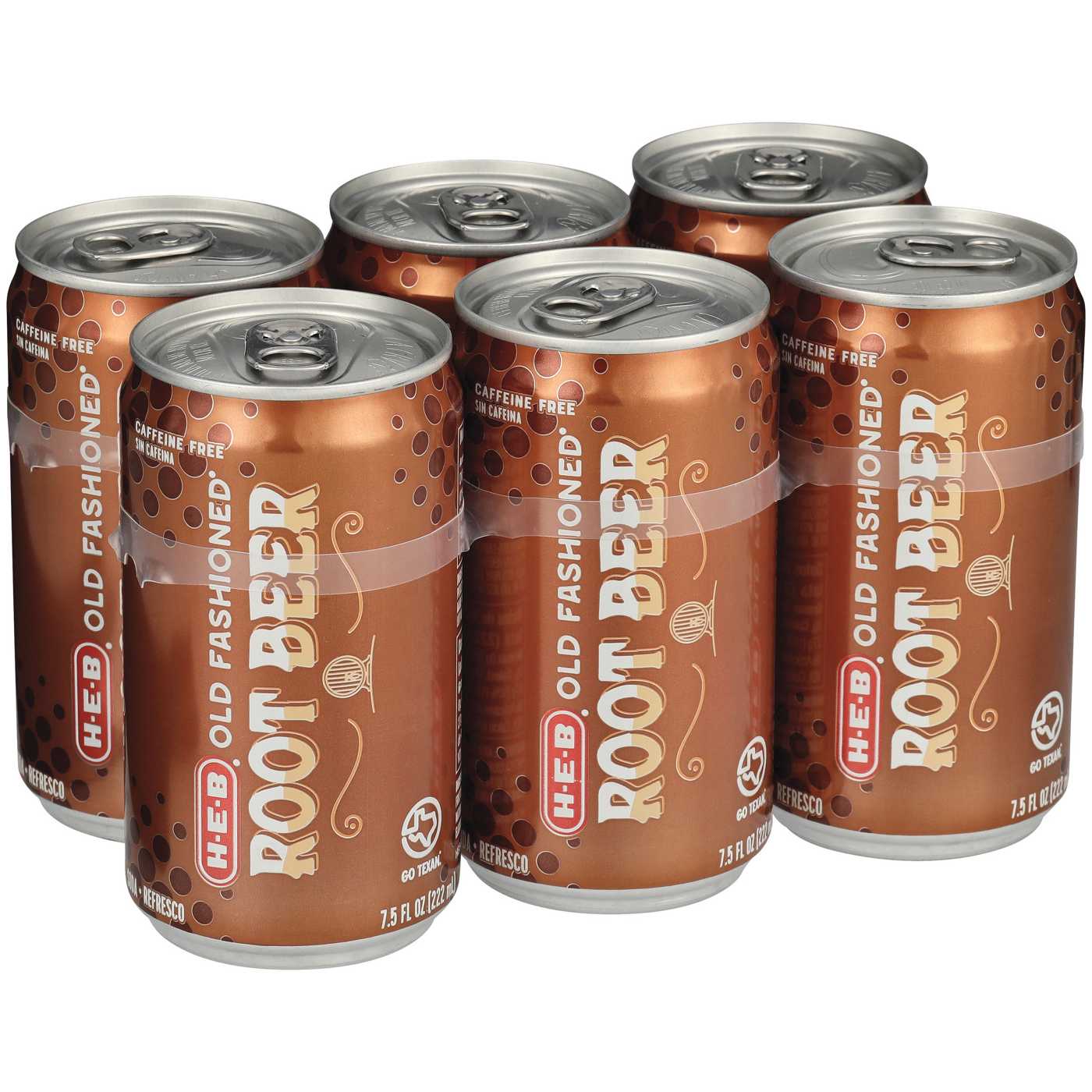 H-E-B Old Fashioned Root Beer Soda 6 pk Mini Cans; image 2 of 2