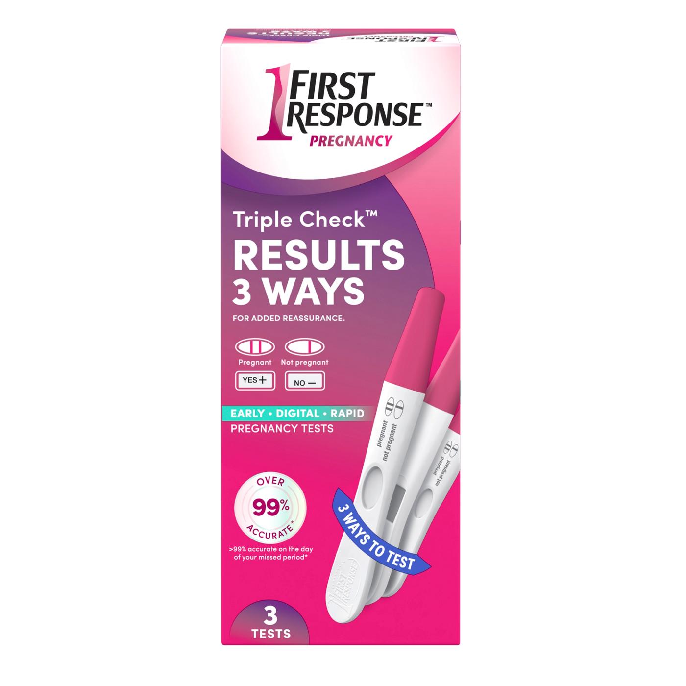 First Response Triple Check Triple Check Pregnancy Test Kit; image 1 of 5