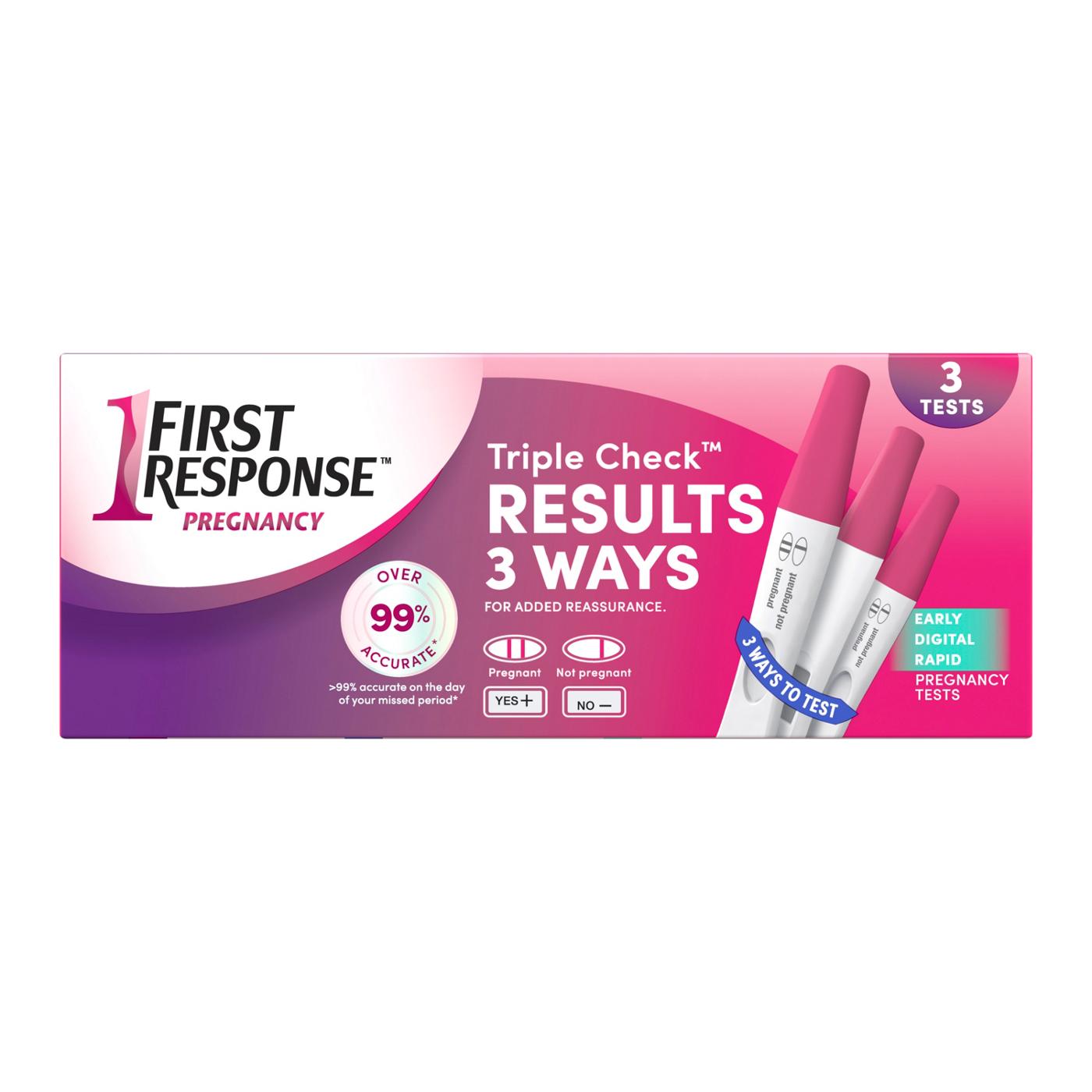 First Response Triple Check Triple Check Pregnancy Test Kit; image 2 of 5