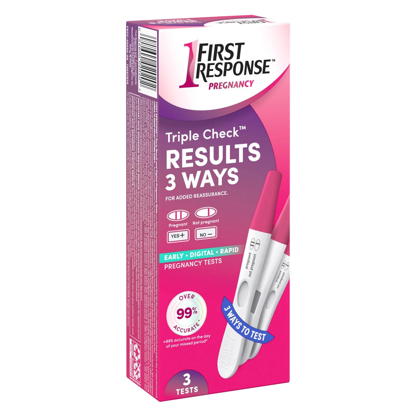 First Response Triple Check Triple Check Pregnancy Test Kit; image 3 of 5