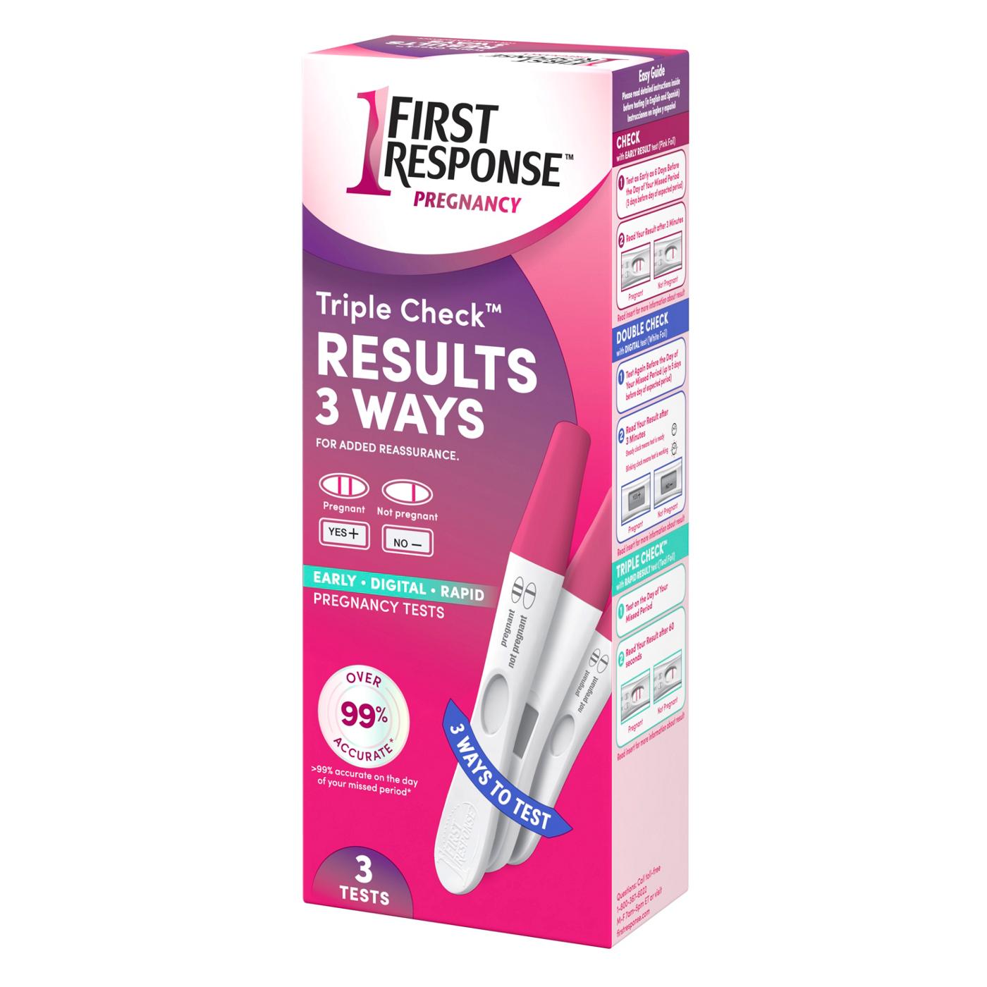 First Response Triple Check Triple Check Pregnancy Test Kit; image 5 of 5