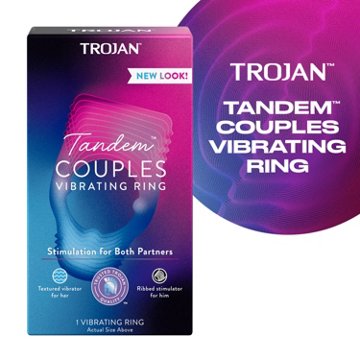 Trojan Tandem Couples Vibrating Ring