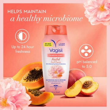 Vagisil Scentsitive Scents Daily Intimate Wash - Joyful Peach Papaya, 12 oz