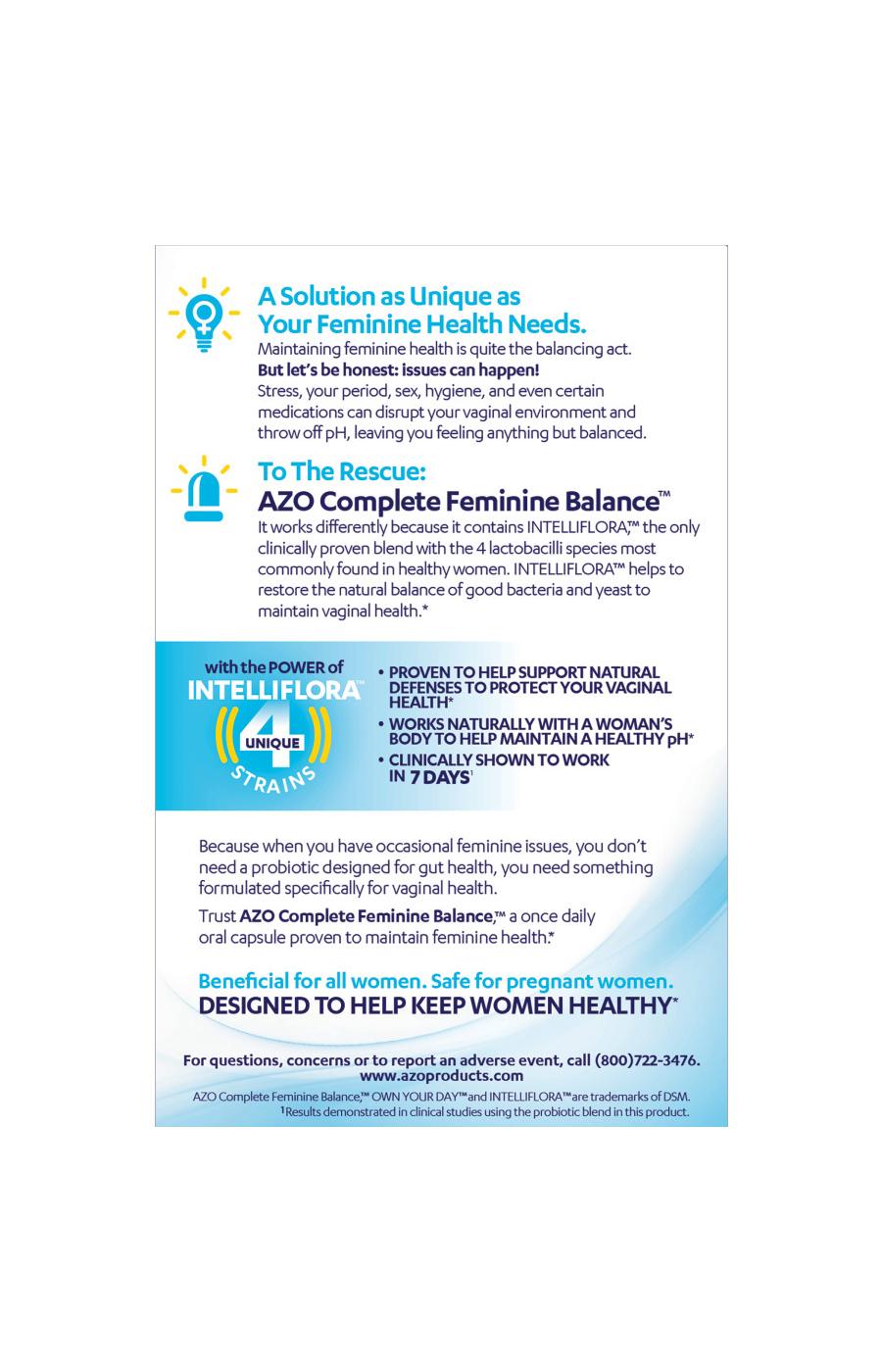 Azo Complete Feminine Balance Daily Probiotic; image 5 of 6