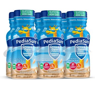 PediaSure Grow & Gain with Immune Support 7g Protein Shake for Kids - S'mores, 8 oz Bottles, 6 pk