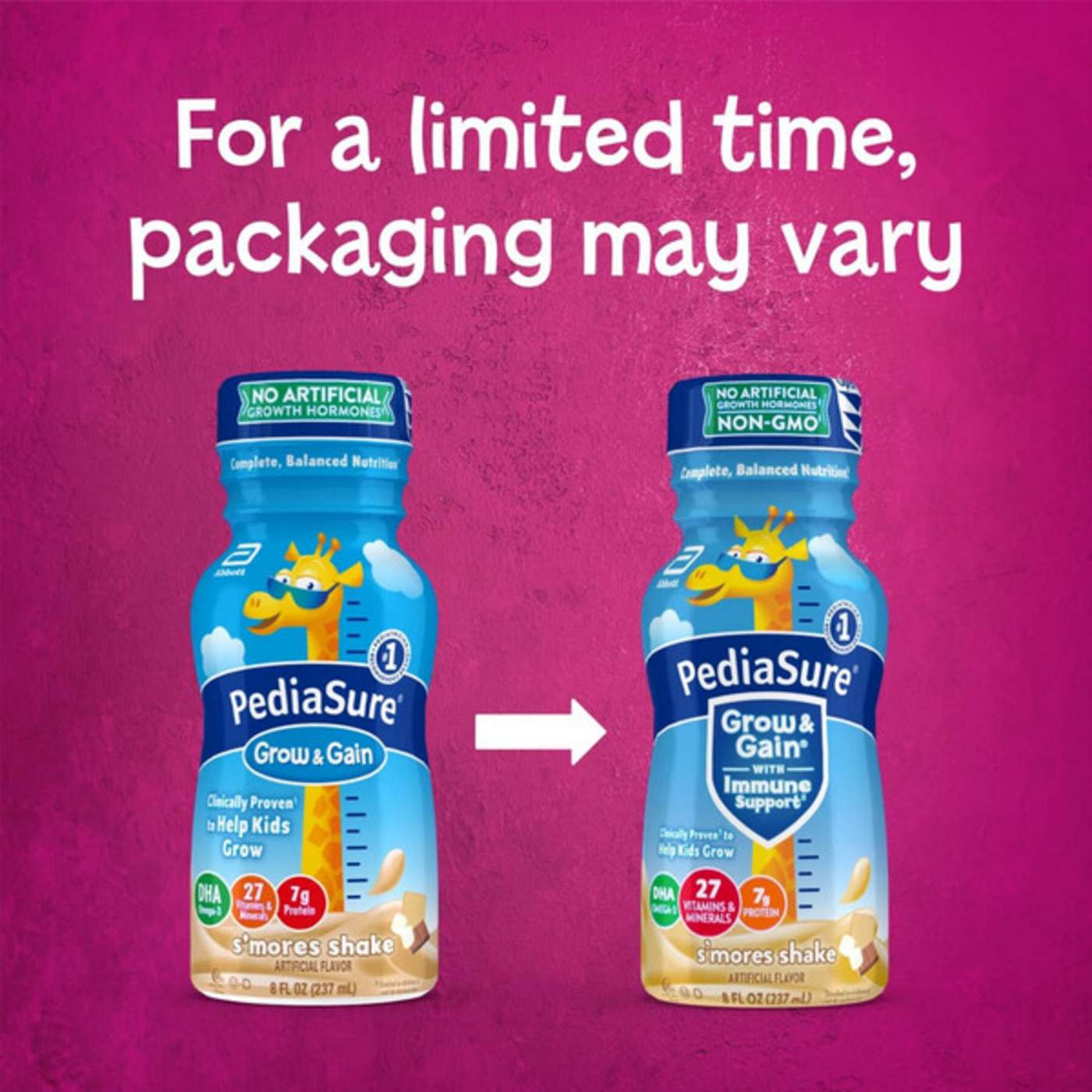 PediaSure Grow & Gain with Immune Support 7g Protein Shake for Kids - S'mores, 8 oz Bottles; image 6 of 9