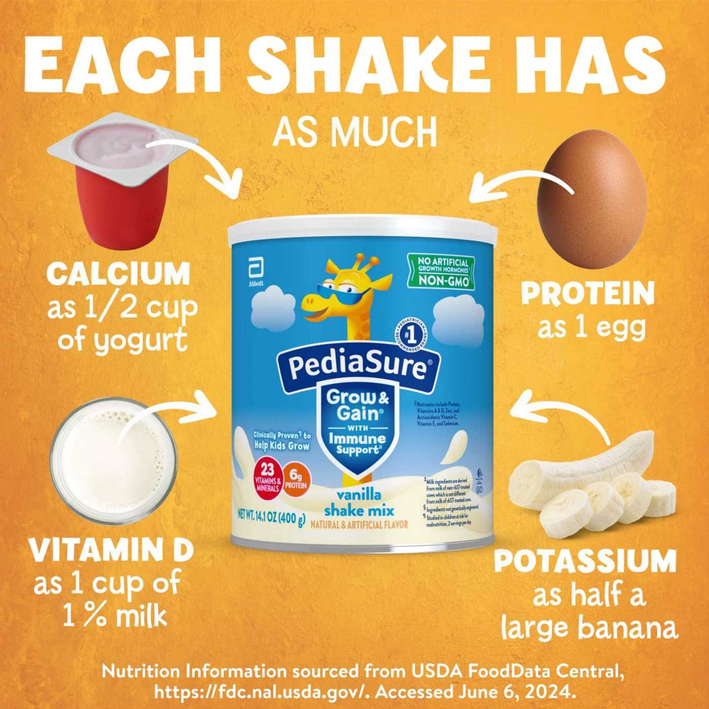 PediaSure Grow & Gain with Immune Support 6g Protein Shake Mix for Kids - Vanilla; image 9 of 9